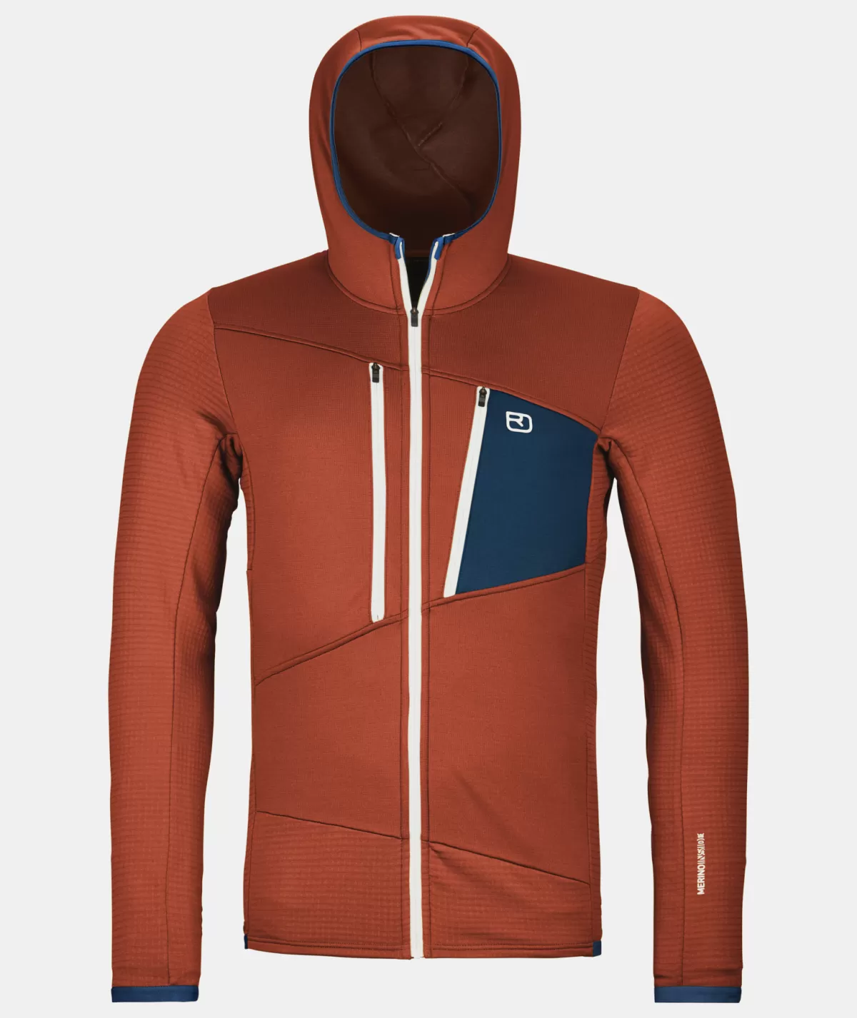 ORTOVOX FLEECE GRID HOODY M clayorange Sale