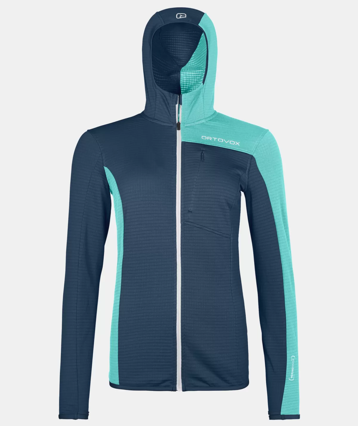ORTOVOX FLEECE LIGHT GRID HOODED JKT W deepocean Clearance